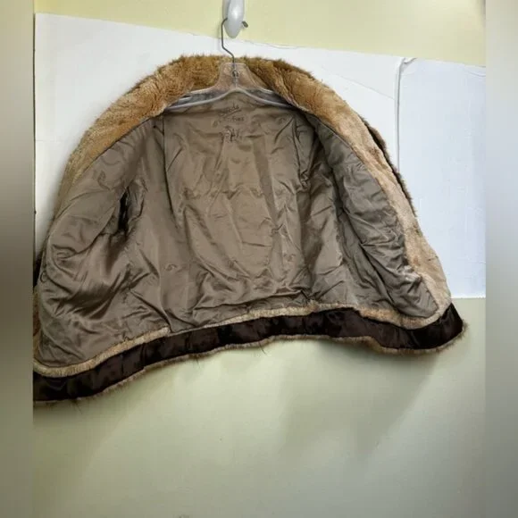 Creeds Vintage 70s Sheared Beaver Mink Cur Jacket Crop Short Soft Cape Wrap Coat - Picture 5 of 16